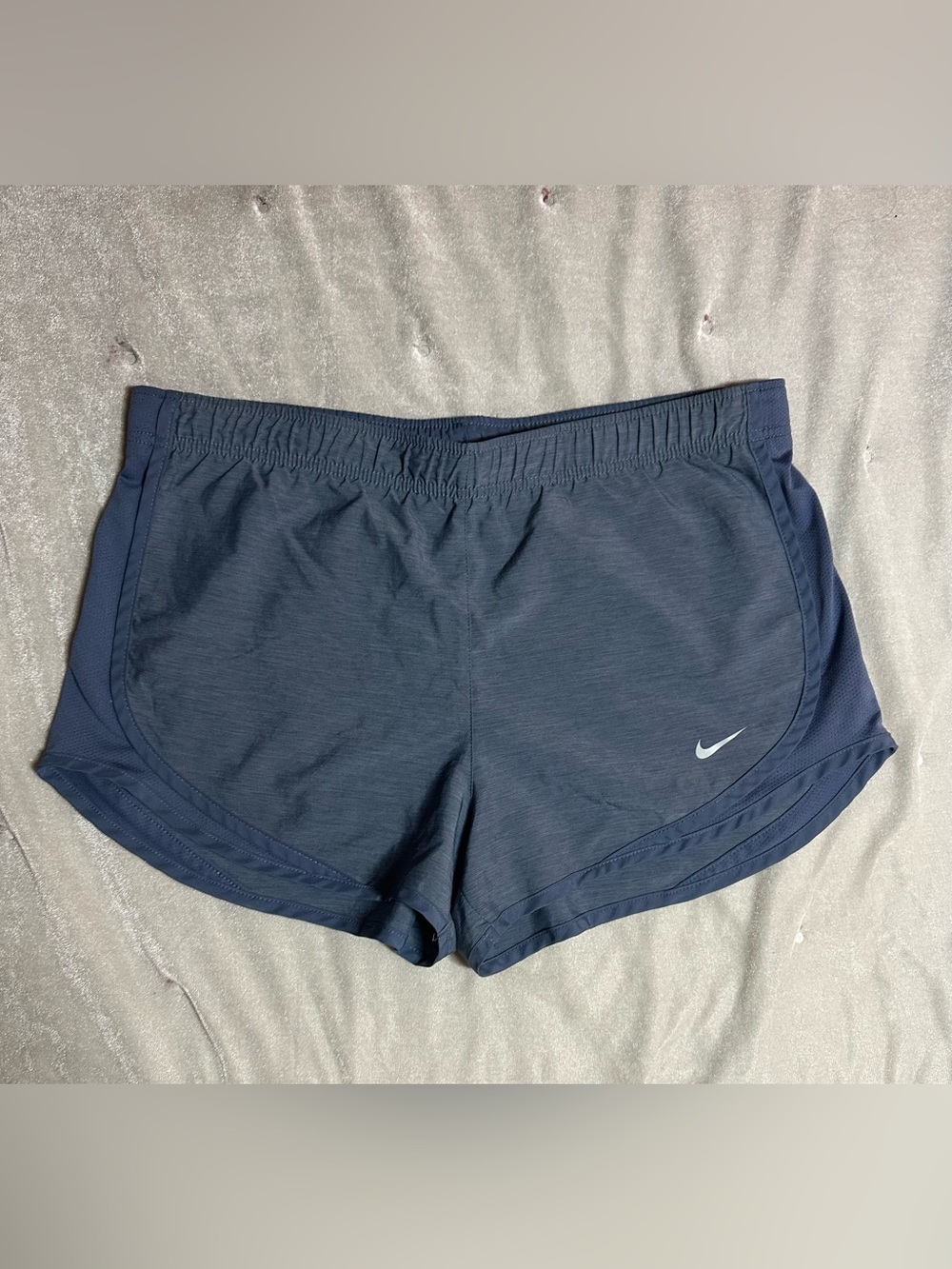 Nike Women’s Navy Athletic Shorts with Silver Swoosh